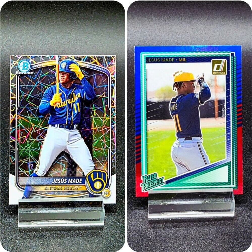 2025 Jesus Made Bowman Chrome Lazer Foil RC's Milwaukee Brewers Top Prospect